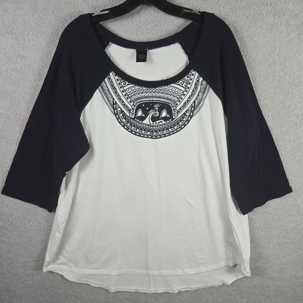 Disney Moana Sailing Ocean Voyaging T-Shirt Womens Size 3 White Stretch
